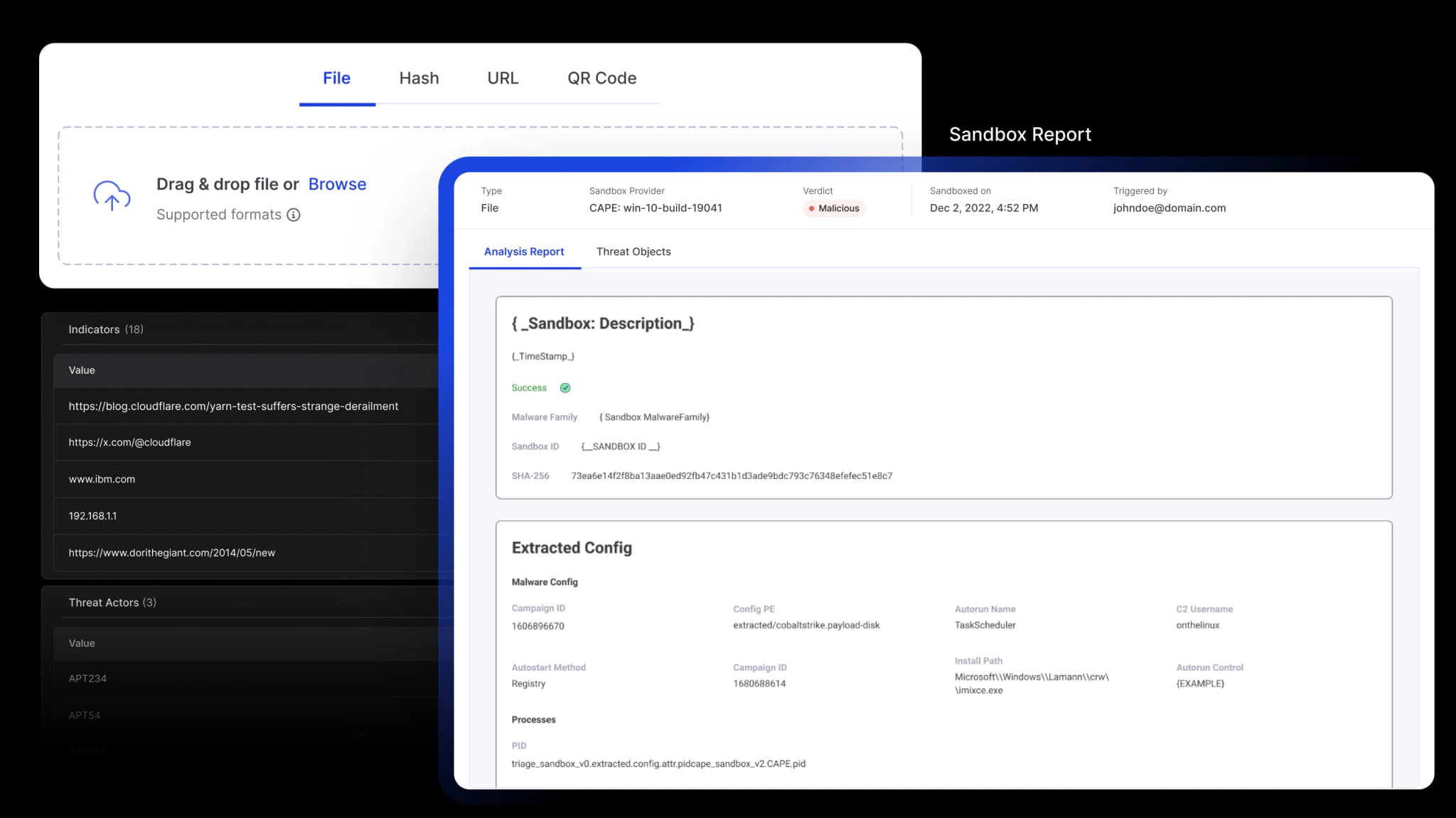 Cyware sandboxing service for rapidly uncovering malware behavior