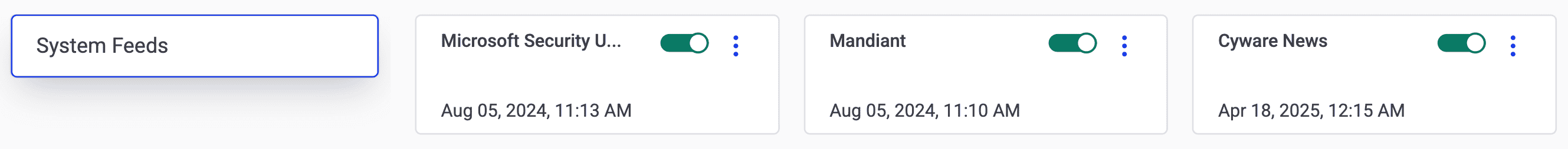 Integration Management - System Feeds
