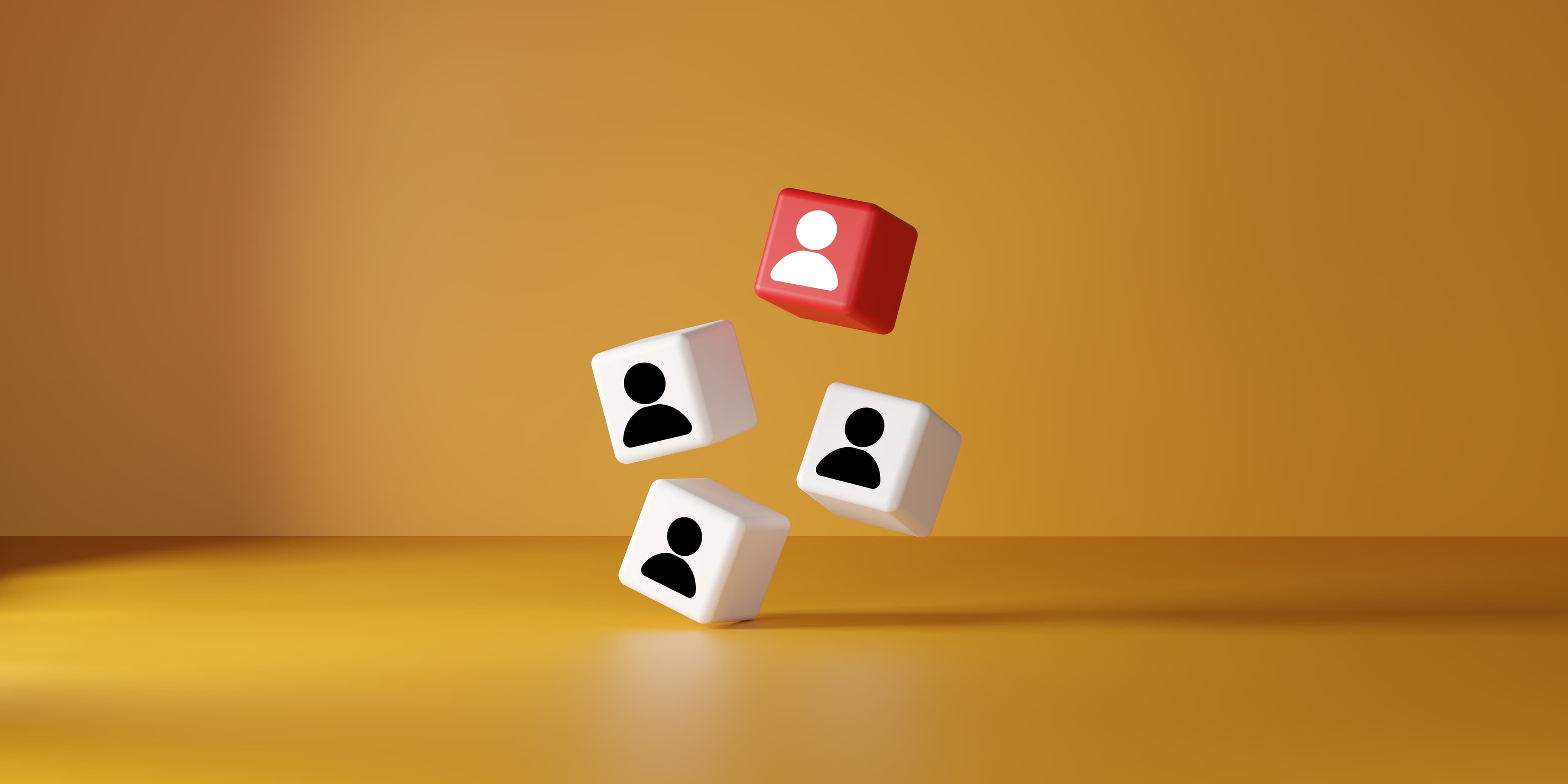 Red human icon cube