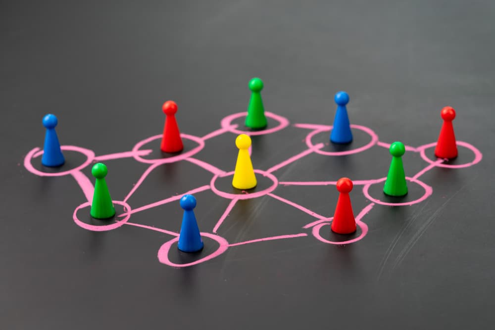 people, person, connected, network, social, link, red, blue, green, yellow, abstract, concept